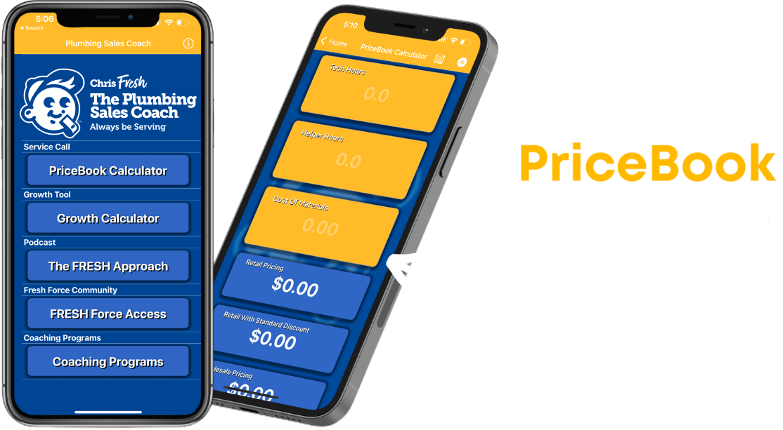 Chris Fresh - The Plumbing Sales Coach - Price Book Calculator